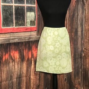 Green Knee Length Skirt